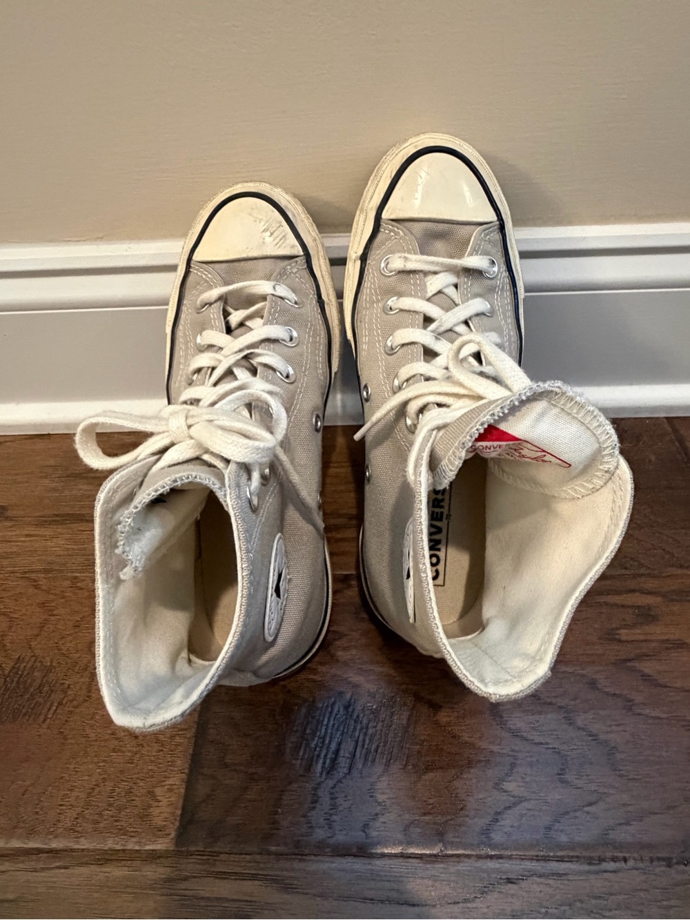 Converse High Top Sneakers - Light Gray & White